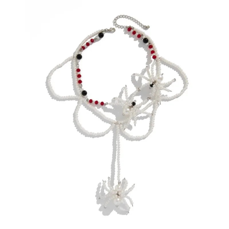 Guangdong Crystal Woven Spider Necklace Halloween Style