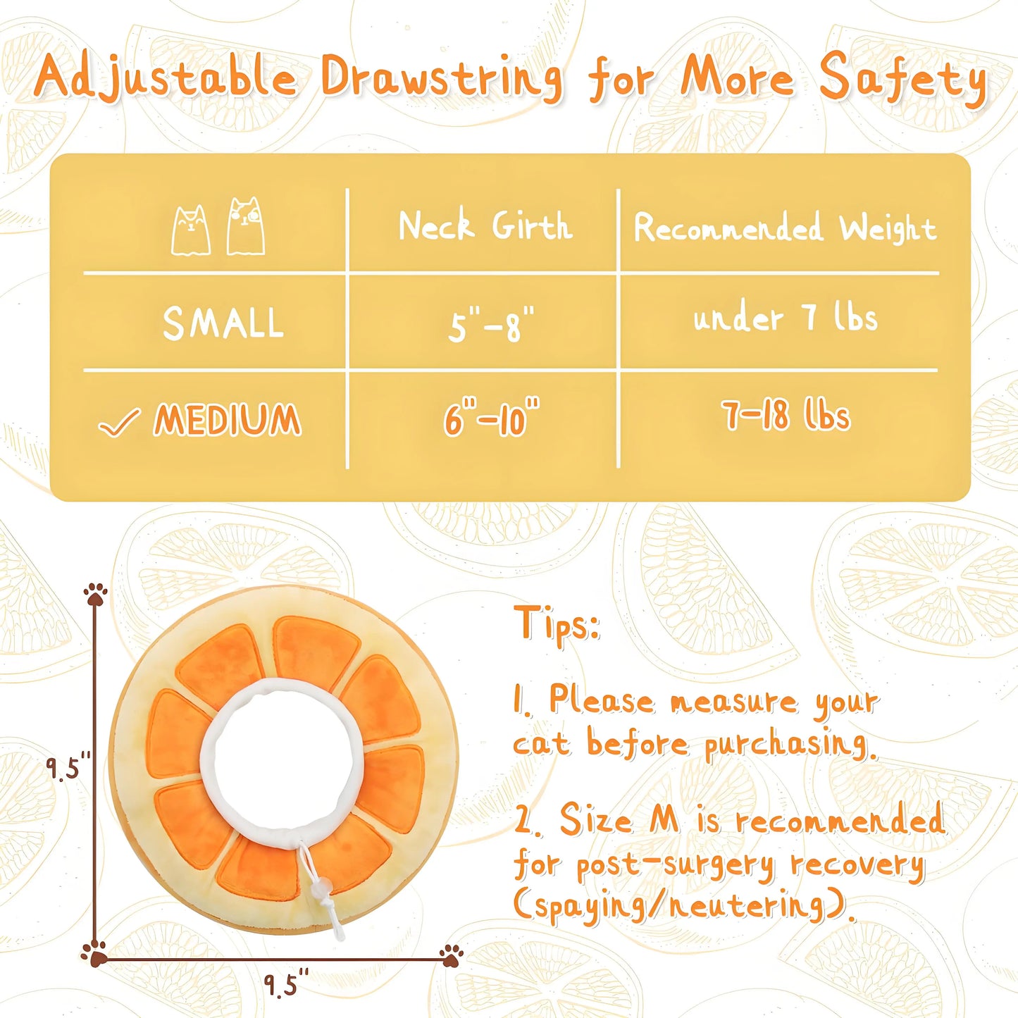 Hign-concerned Adjustable Cat Cone Collar Donut Style Postoperative Kitten Recovery