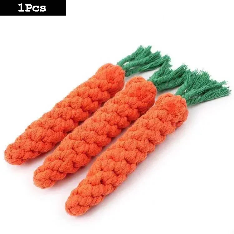 High-concerned Premium-Quality Indestructible Carrot Knot Rope Ball Teeth-Cleaning Dog ChewToy