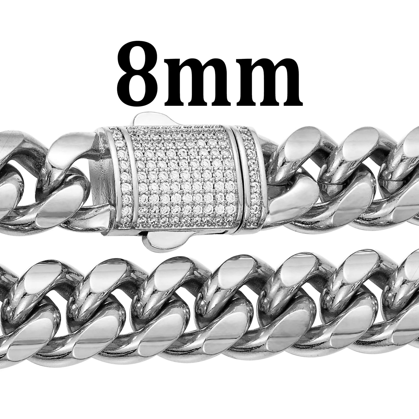 Zhejiang Stainless Steel Cuban Link Chain Zircon Box Lock