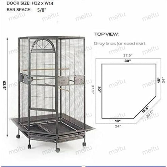 RBX Corner Bird Cage For Cockatiel Parakeet Commercial-Grade Space-Saving Design