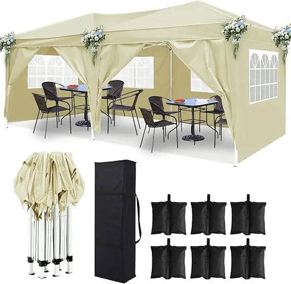 Pop Up Canopy Tent With Sidewalls Weatherproof UVProtection AllWeatherDurable Events
