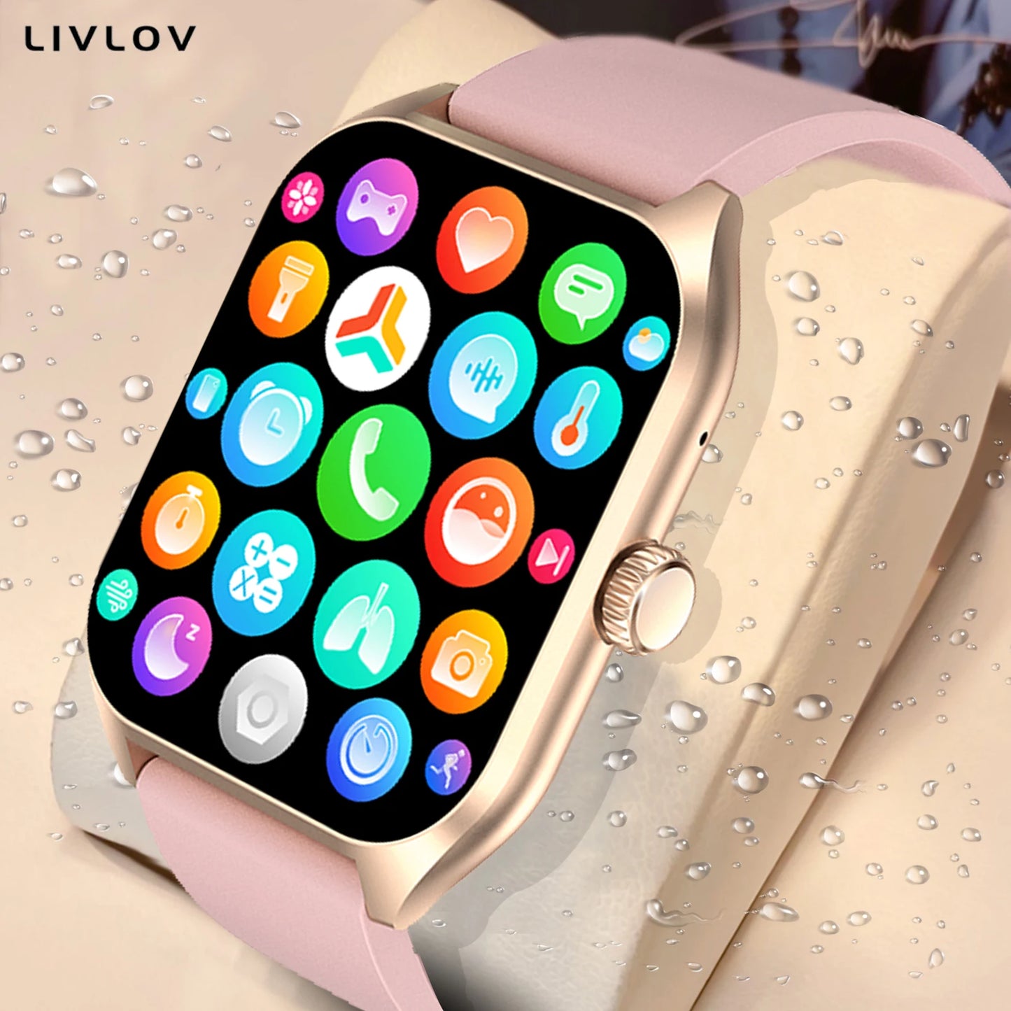 LIVLOVCP AI Voice Assistant Smart Watch Heart Rate Monitor
