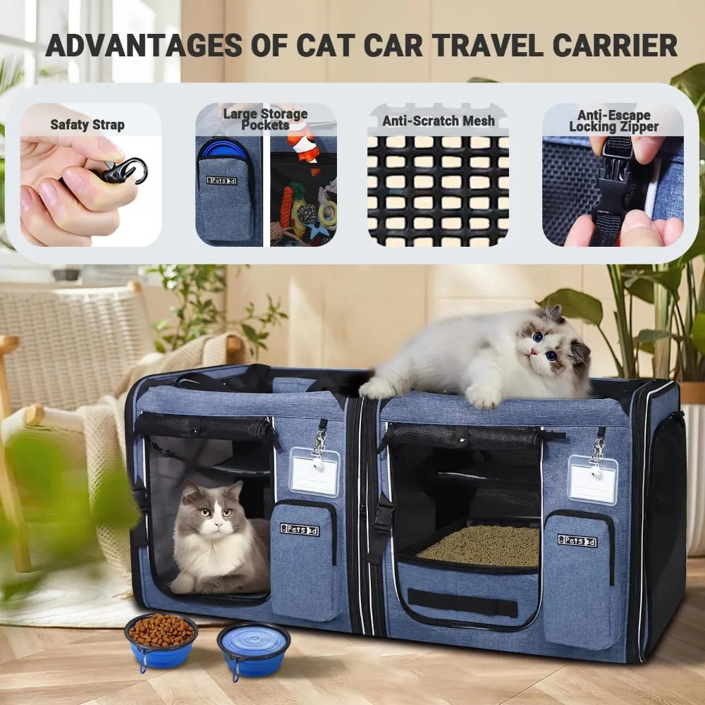 TIFICY 2 In 1 Cat TravelingWithPets Carrier LitterBox Multicat DurabilityEnhanced