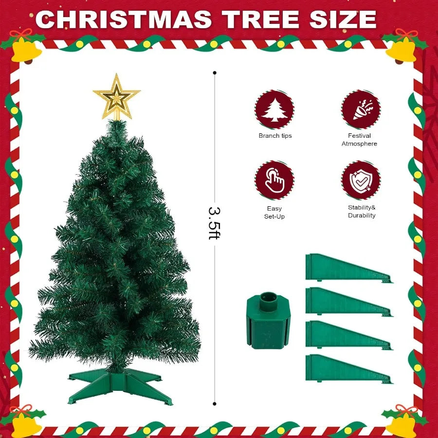 Artificial Christmas Tree With Star Topper And Stable Base