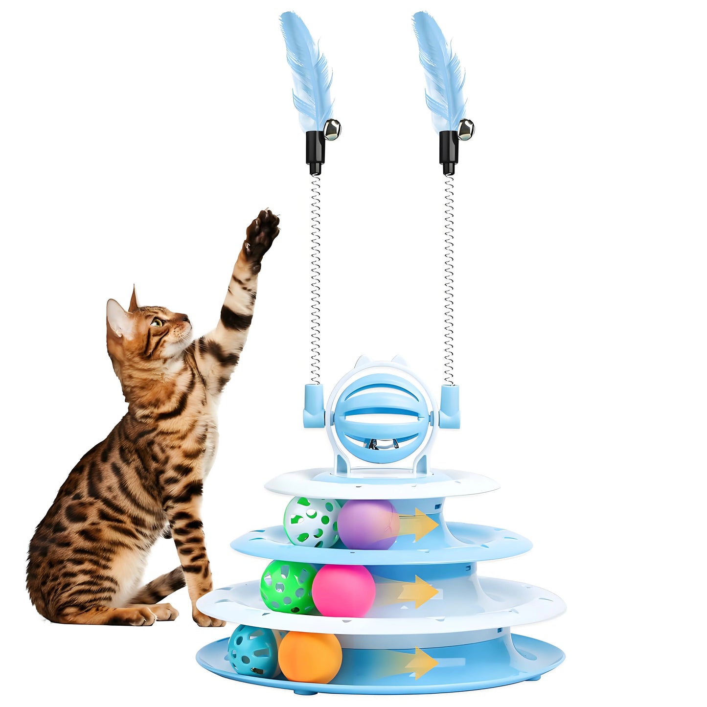 Zhejiang Premium UltraMultisensory Interactive Cat PuzzleBall Featuring TeaserWands