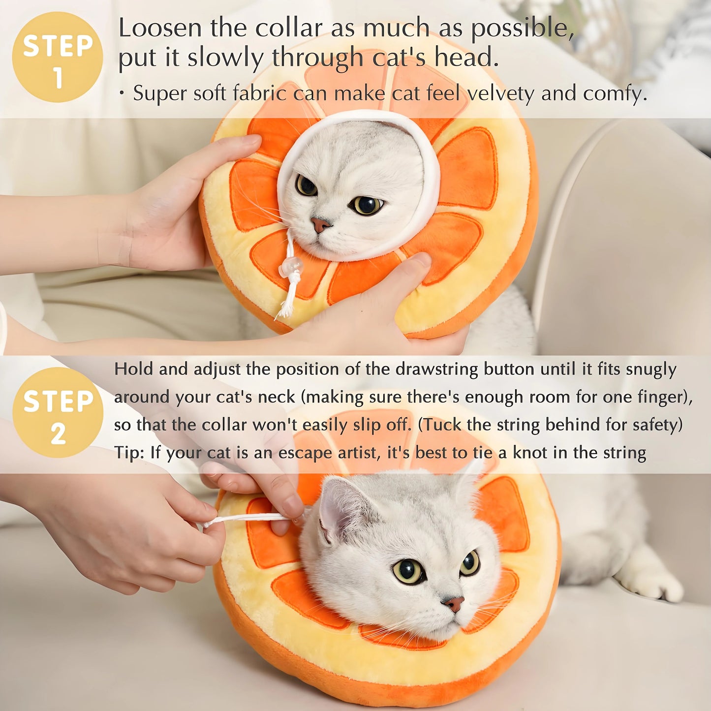 Hign-concerned Adjustable Cat Cone Collar Donut Style Postoperative Kitten Recovery