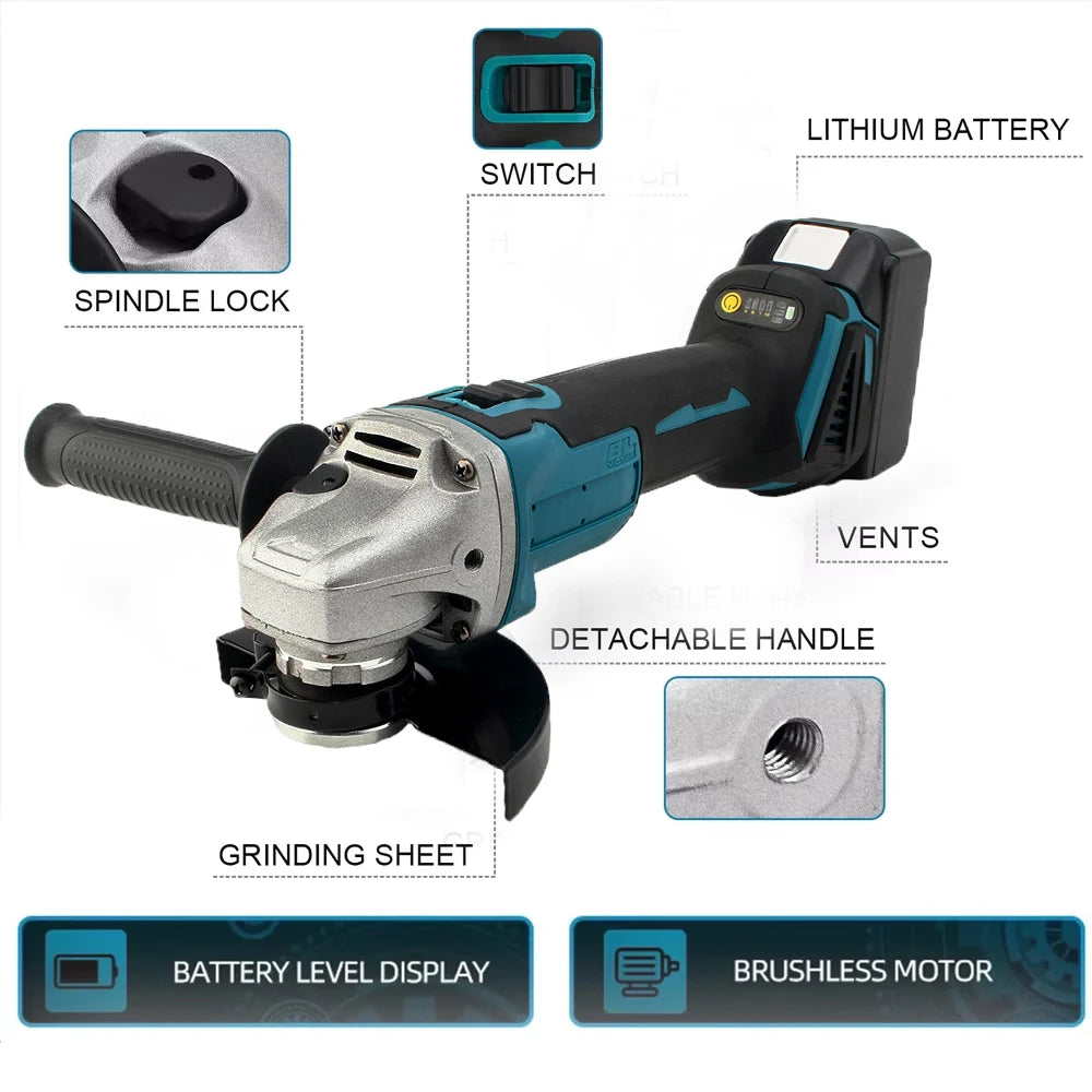 Magnitt 18V Brushless Cordless Angle Grinder For Metal