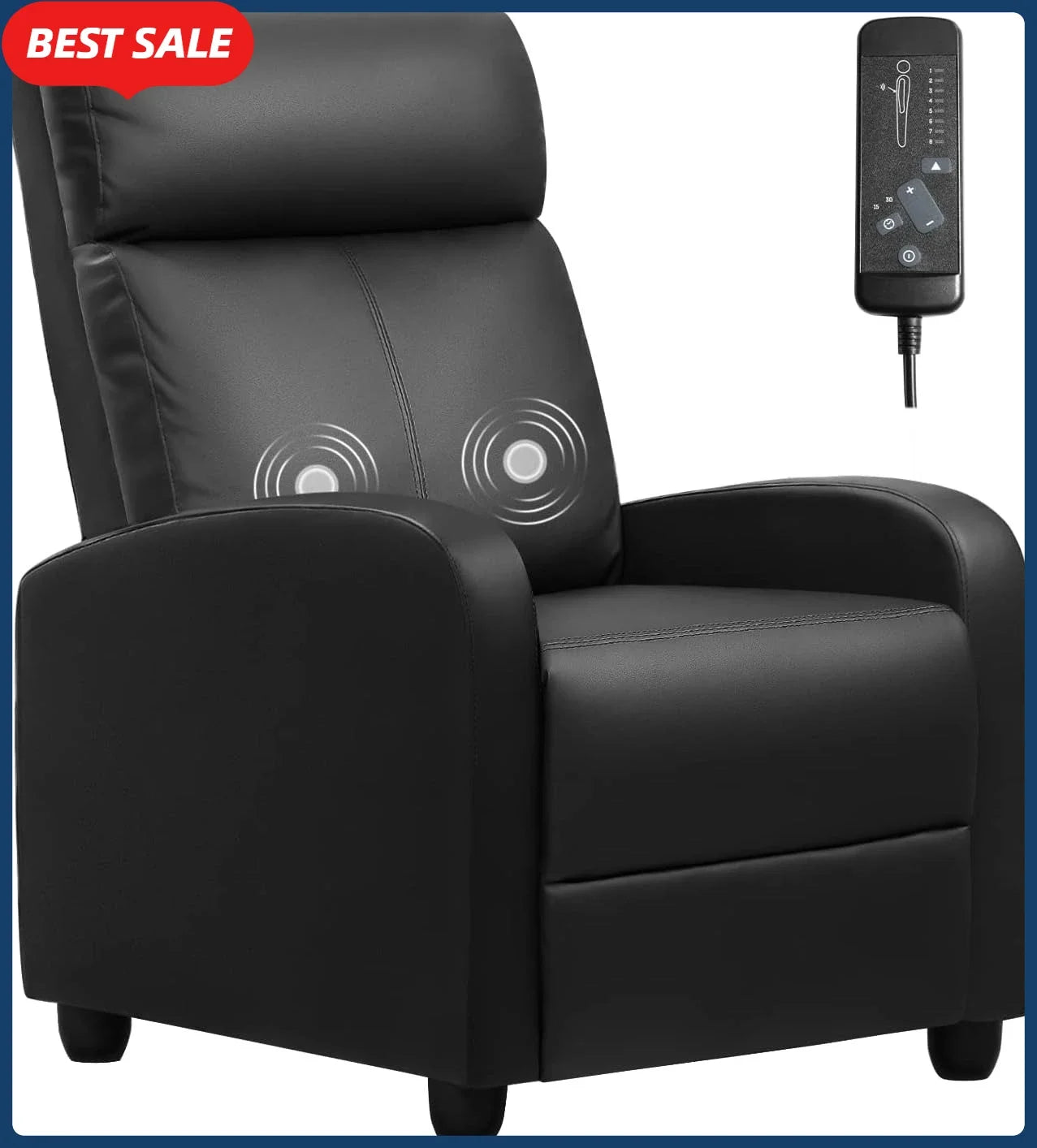 XMSJ Massage Recliner PU Leather Living Room Chair Modern