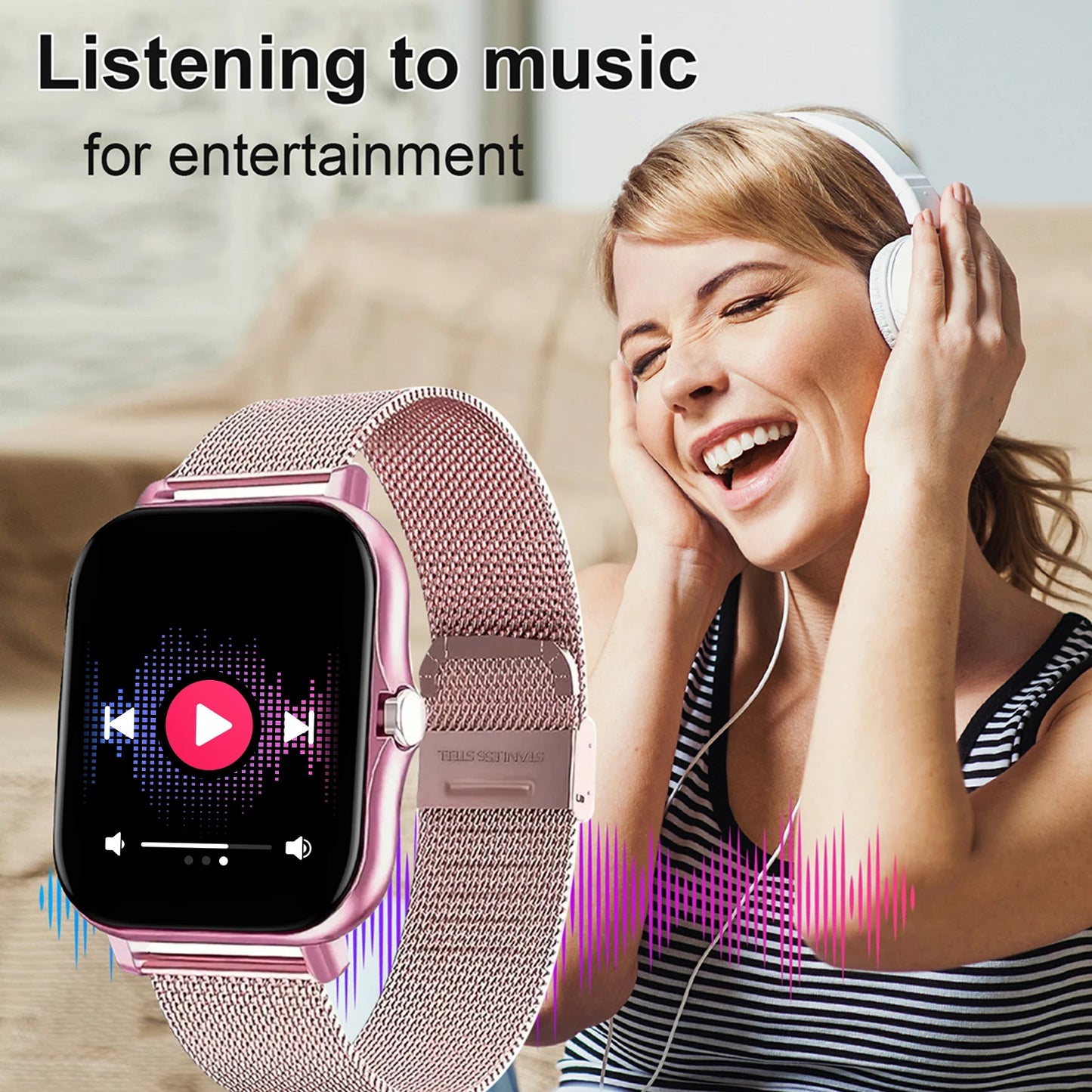 LOMAXFR Smartwatch Multi Sport Mode Call and Message Alerts