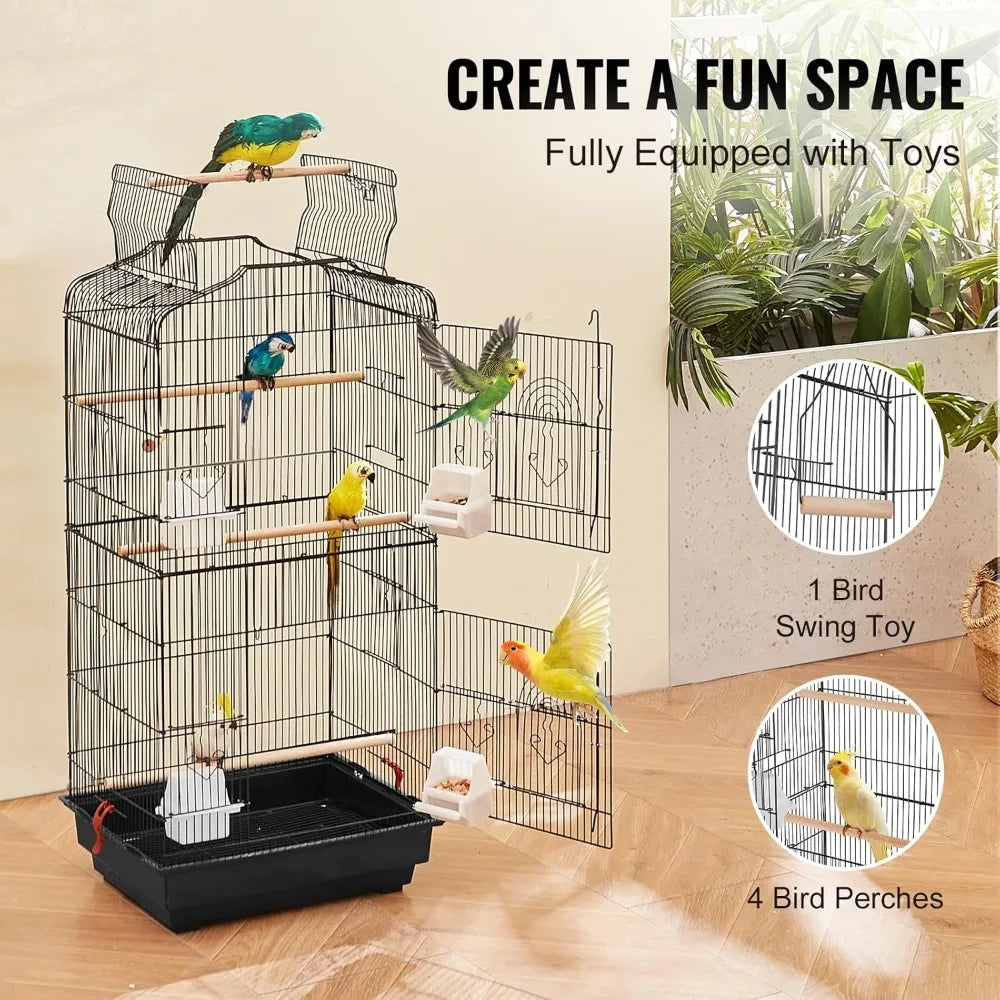 Color IndustrialGrade StainlessSteel BirdCage OpenTop Parrot Enclosure HeavyDuty Design Premium