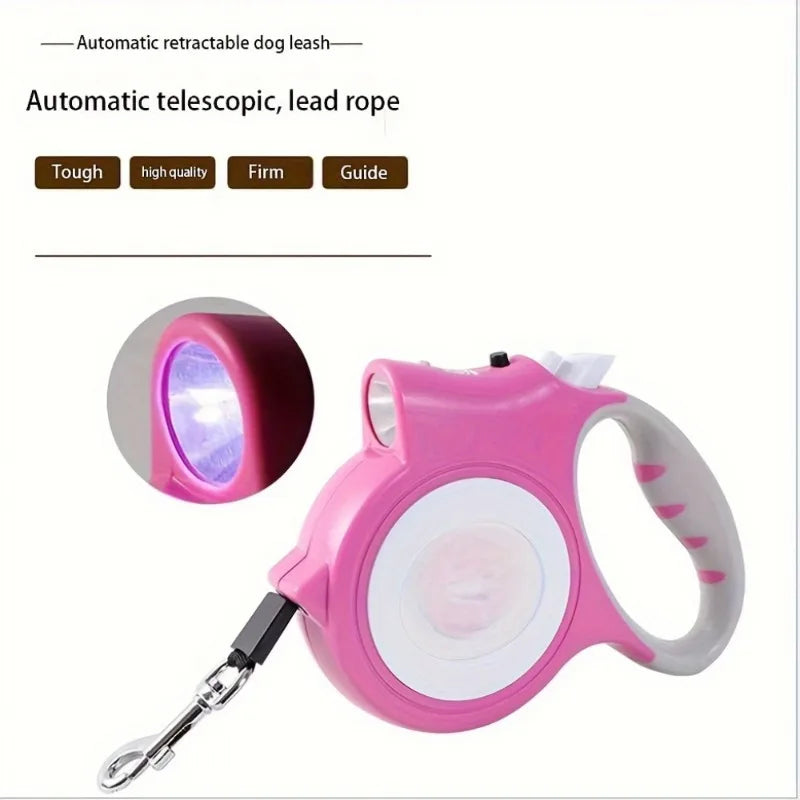 AHTOSKACN Telescoping Dog Leash With HighVisibility Strip For NighttimeOutdoor Safety