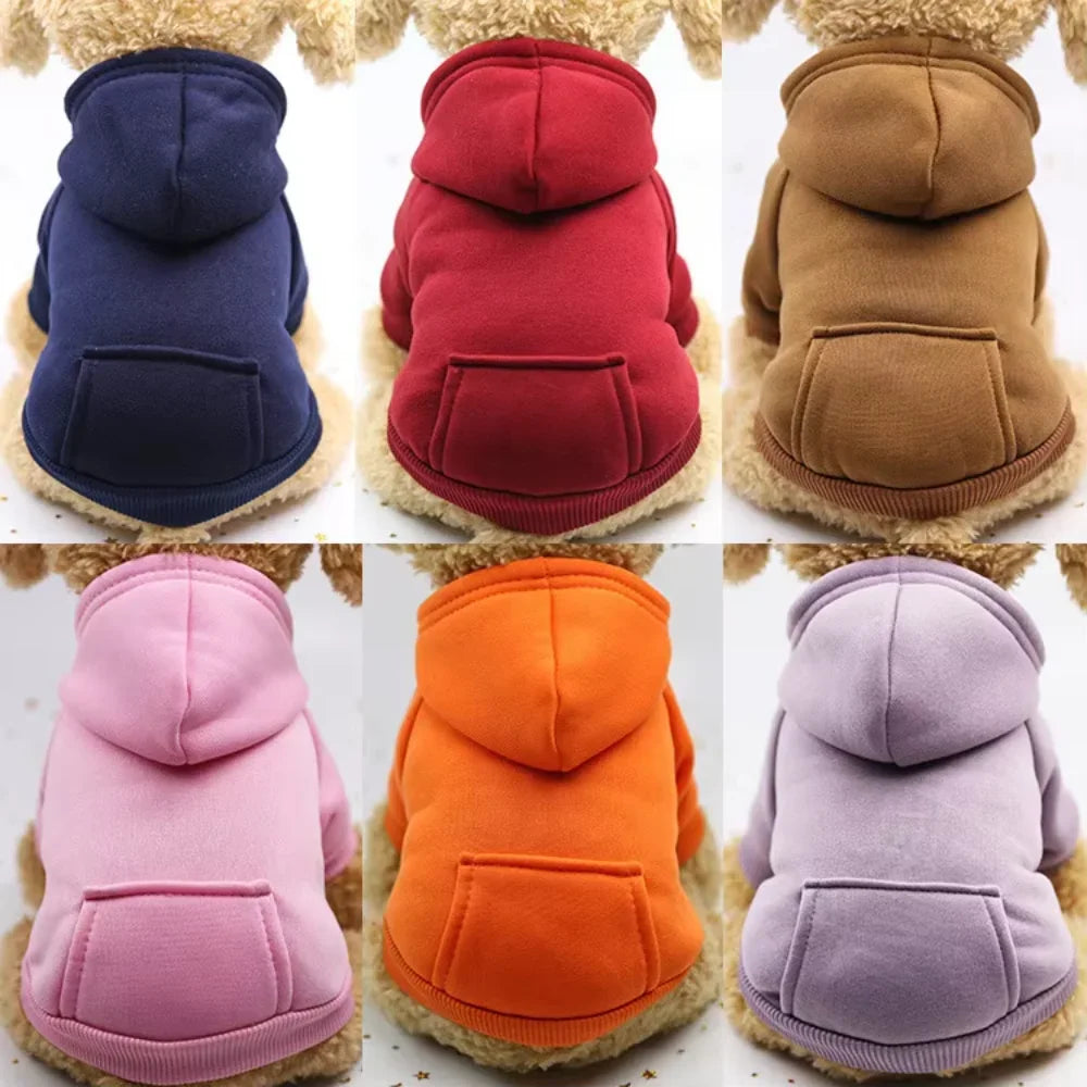 Pet Hoodie Coat For Dogs And Cats Cotton Winter Jacket With Pocket Outdoor Wholesale Designer