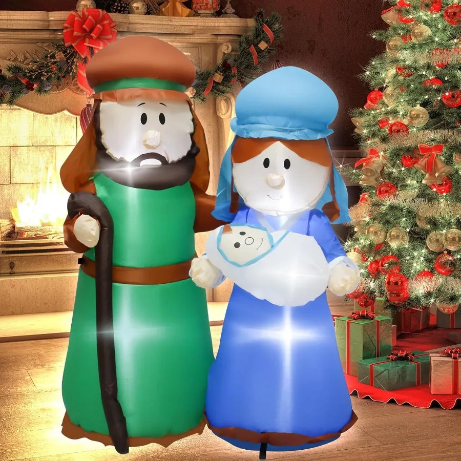 Hign Concerned Christmas Inflatable Nativity Scene With LED Lights