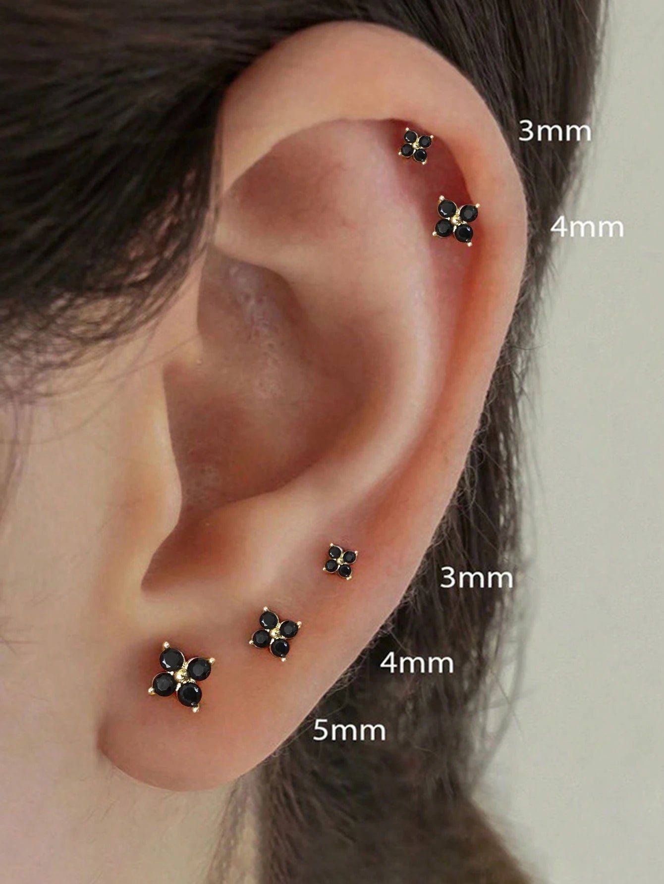 Yupsk Flower Butterfly Zircon Stud Earrings For Women