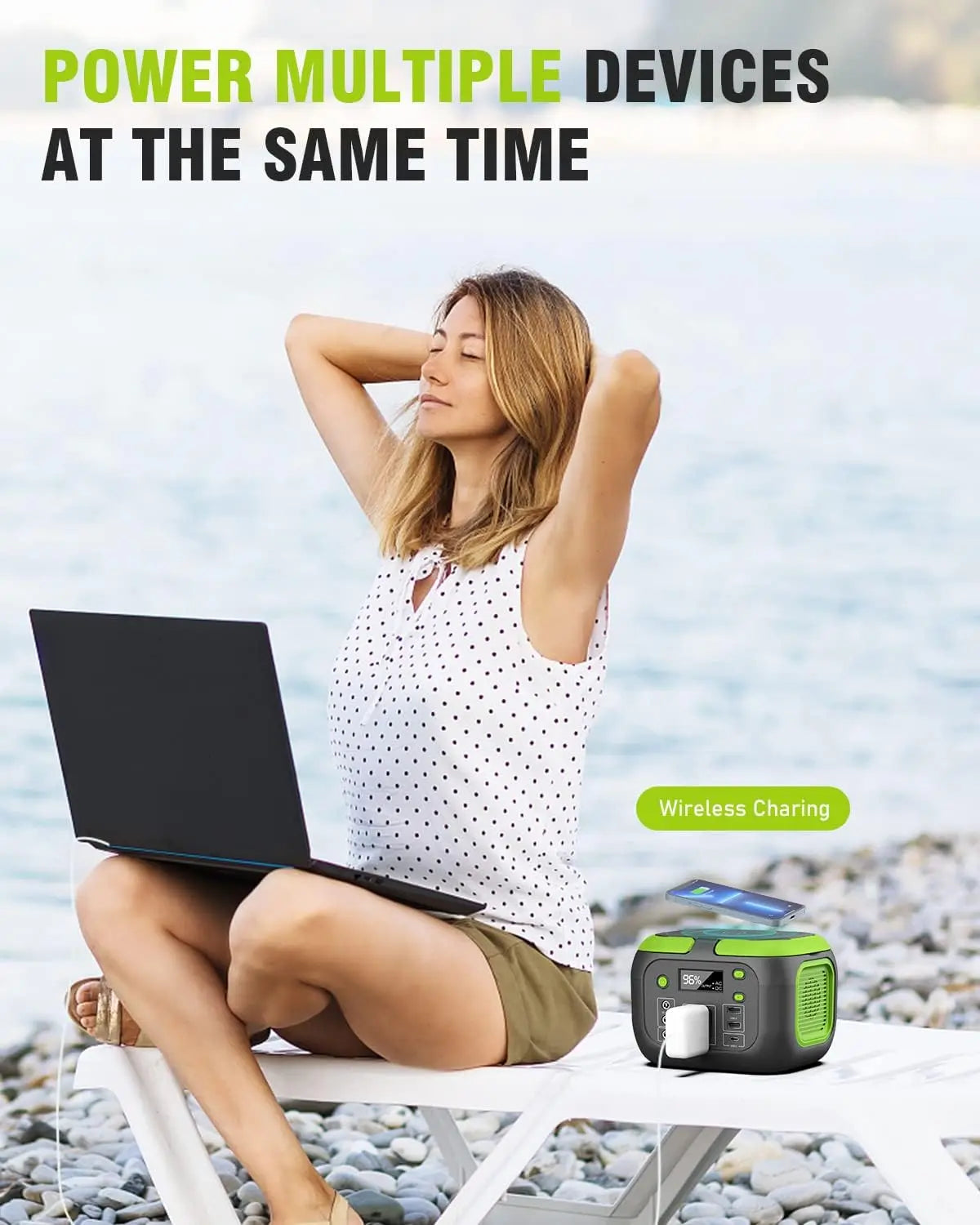 SinKeu 200W Portable Power Station 155Wh Solar Generator