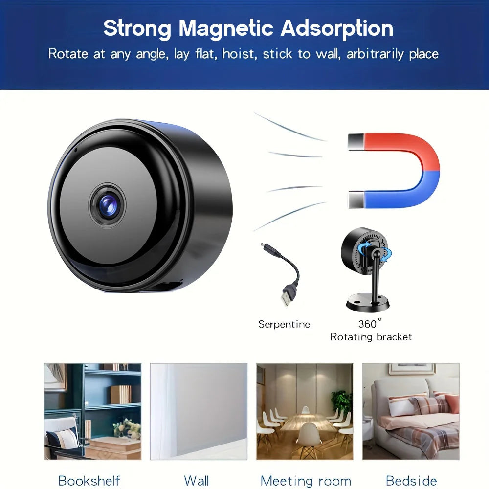 2K/3MP Mini wireless FHD camera - night vision, motion detection alarm, 1080P surveillance camera, remote monitoring,