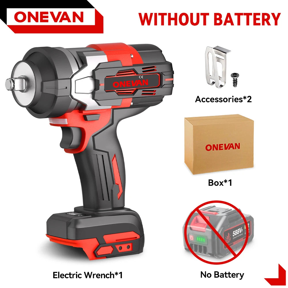 ONEVAN 18V Brushless Cordless Impact Wrench 8000RPM