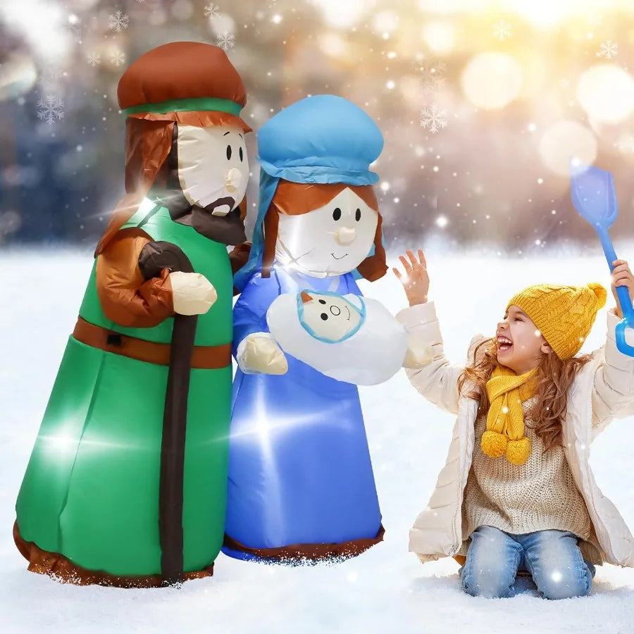 Hign Concerned Christmas Inflatable Nativity Scene With LED Lights
