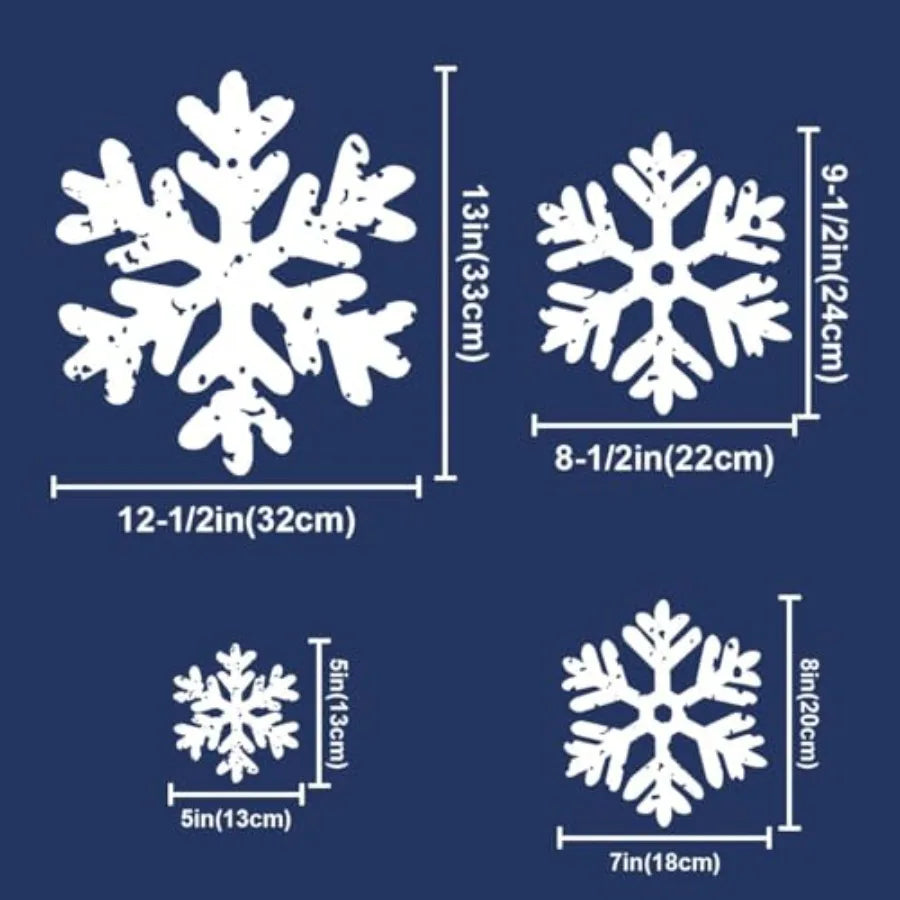 8 Sheets Snowflake Window Clings Indoor Decor For Holiday Season