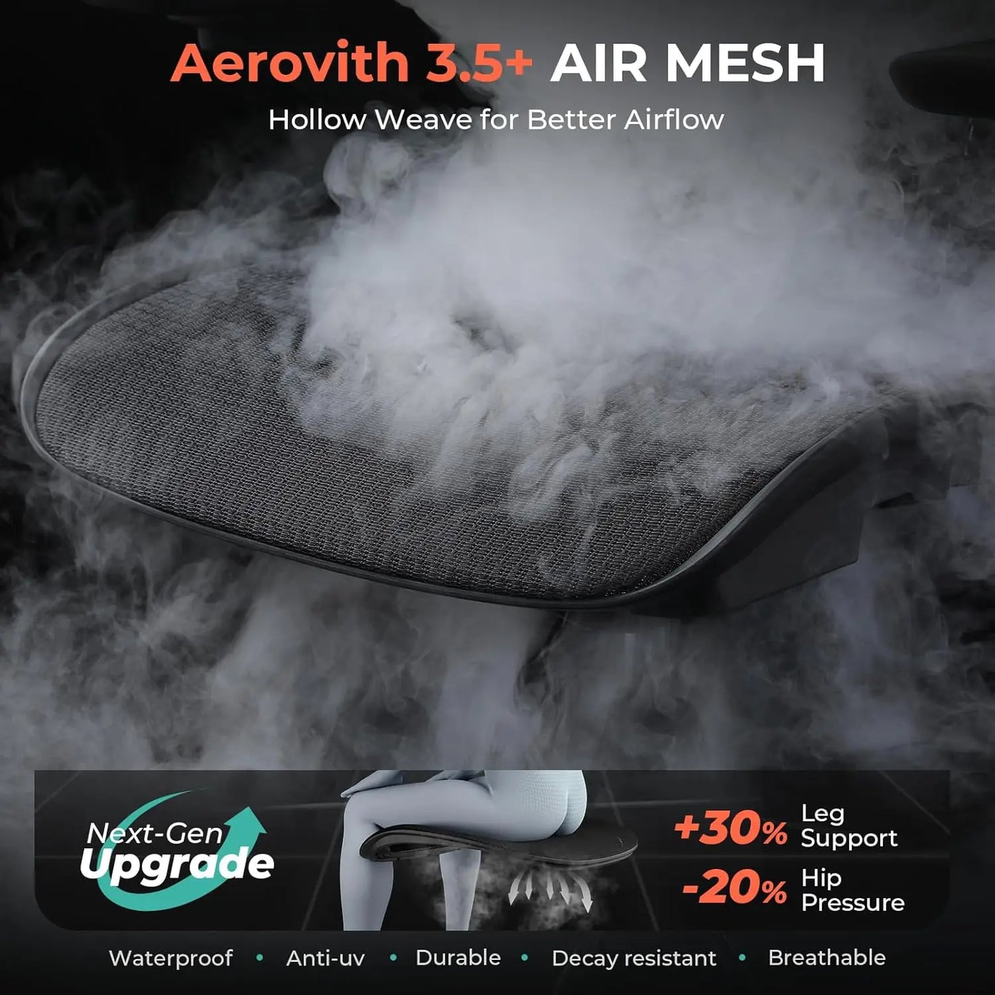 XMSJ Ergonomic Mesh Office Chair With 4D Arms And Lumbar