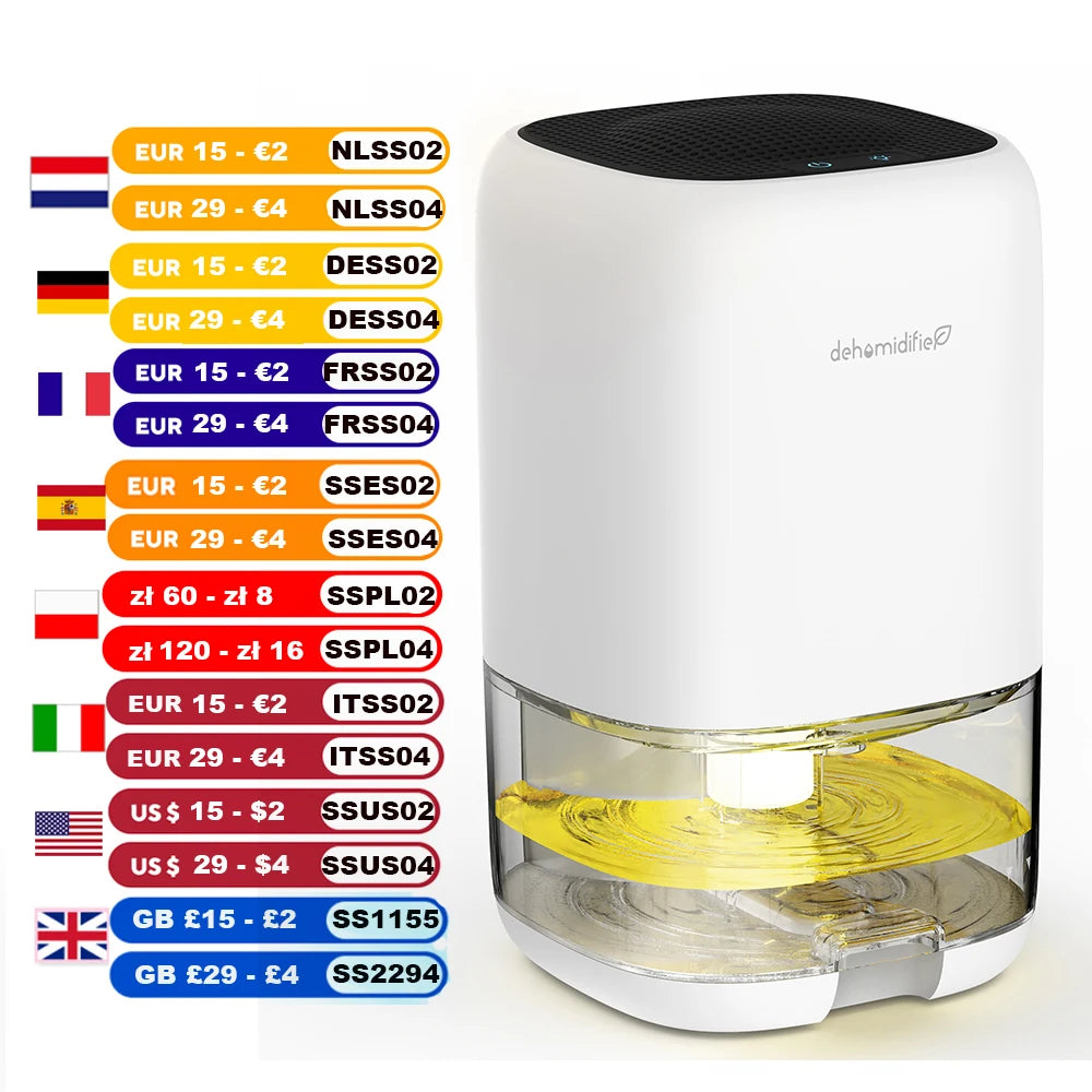 1000ML Air Dehumidifier with Basic Air Filter for Bedroom Home RV 280 sq. ft Mini Dehumidifier Quiet with Auto Shut Off