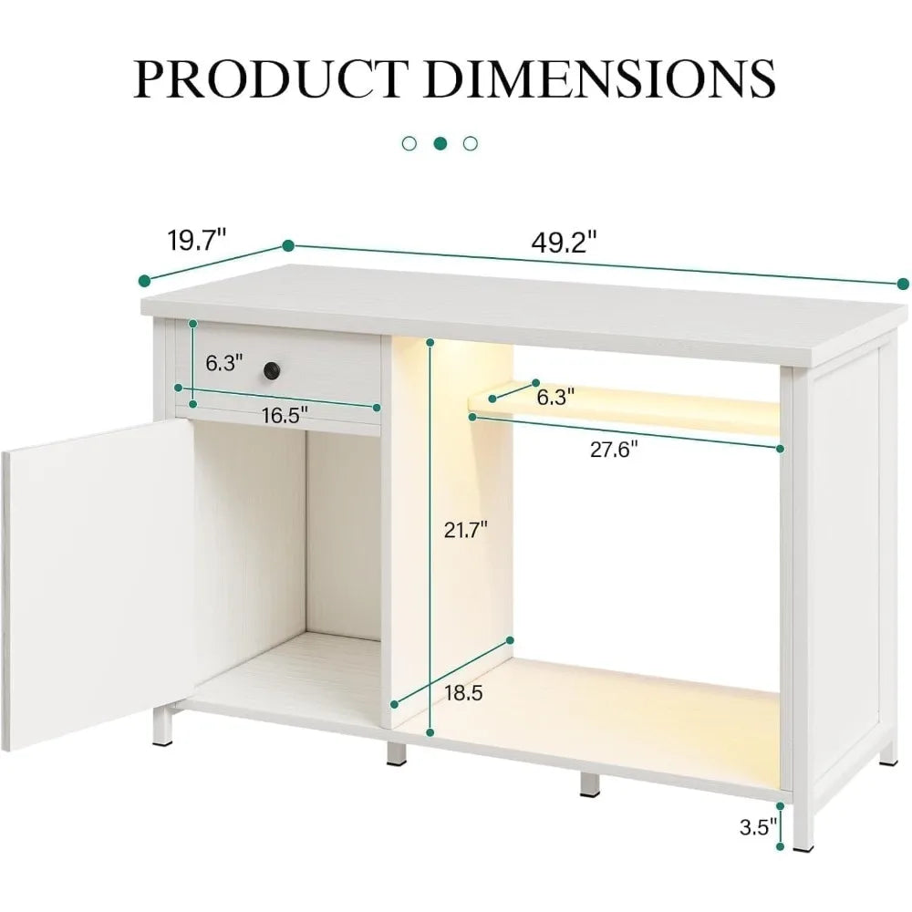 ZHUOTING PremiumGrade SolidWood Aquarium Stand With Integrated LEDLighting USBOutlets System