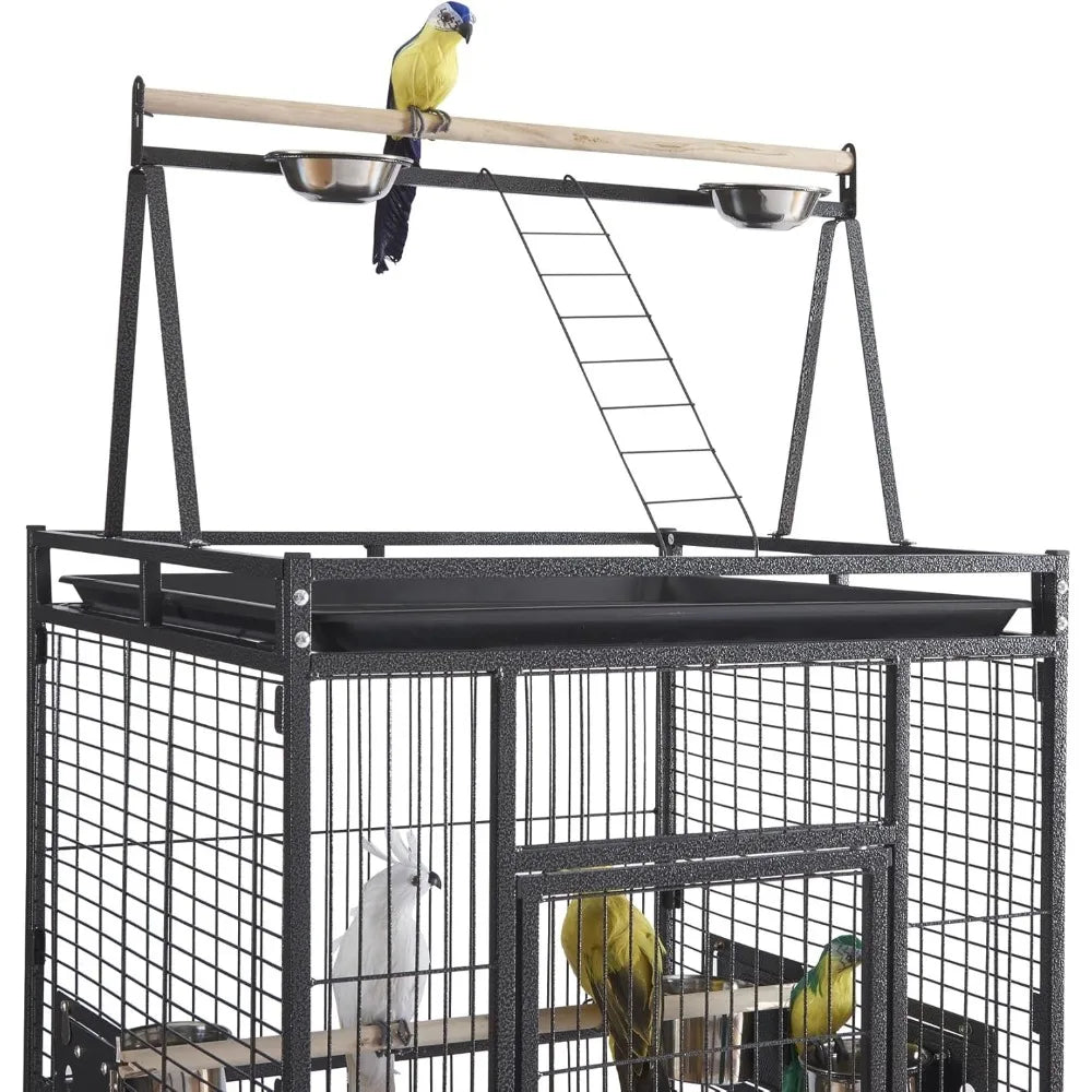 Gap IndustrialGrade Iron Parrot Aviary Enclosure With Rolling Stainless StandWithTray