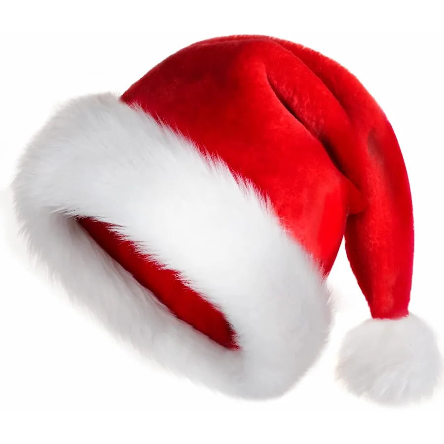 JUANANIUG Christmas Santa Hat Extra Thick Fur Trim For Adults