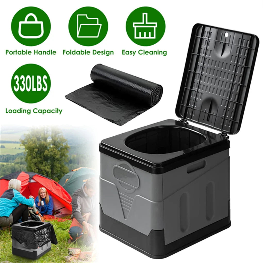 Electric Portable Toilet With Carry Bag Foldable Emergency Toilet Lid Trash Bags For Camping Outdoor