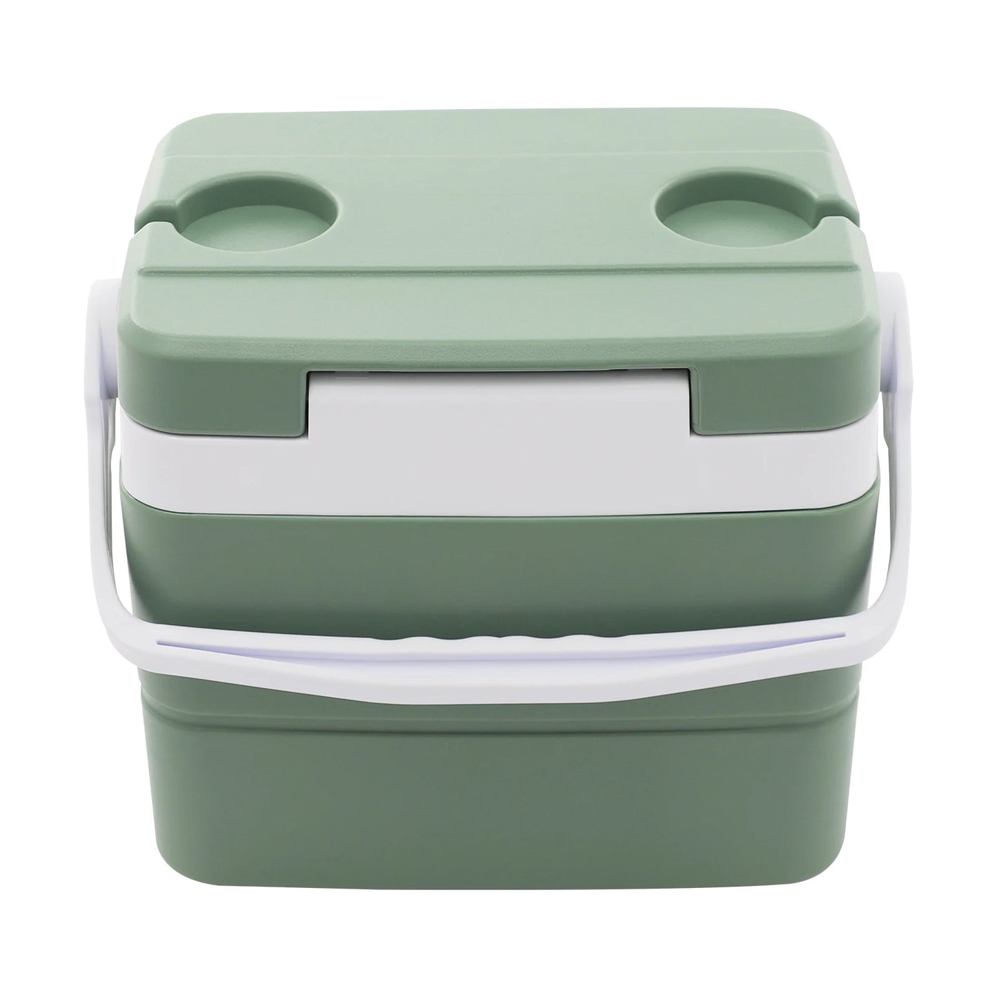 8.5L Portable Camping Insulated Cooler Ice Cooler Box For Outdoor Activities Green/White