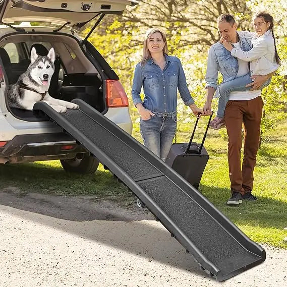 Folding Dog Ramp For Vehicle With Non Slip Raised Rails