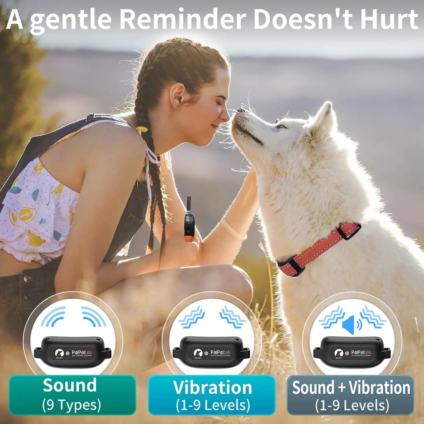 Hign-concerned No Shock BeepAndVibration Dog Training Collar Waterproof UltraLongRange