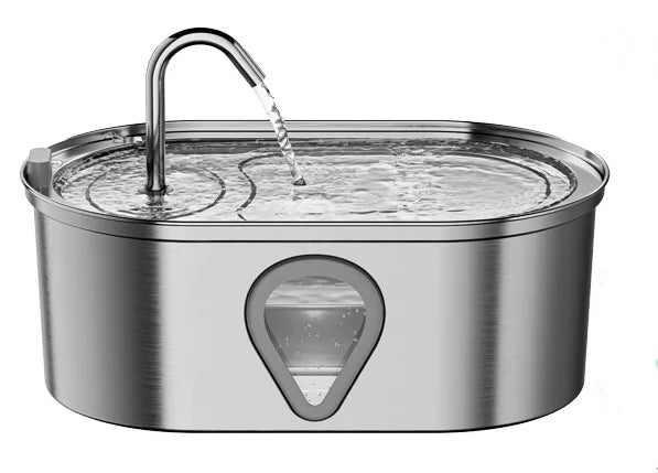 NPET Automatic Cat Water Fountain With StainlessSteelReservoir And TransparentWindow