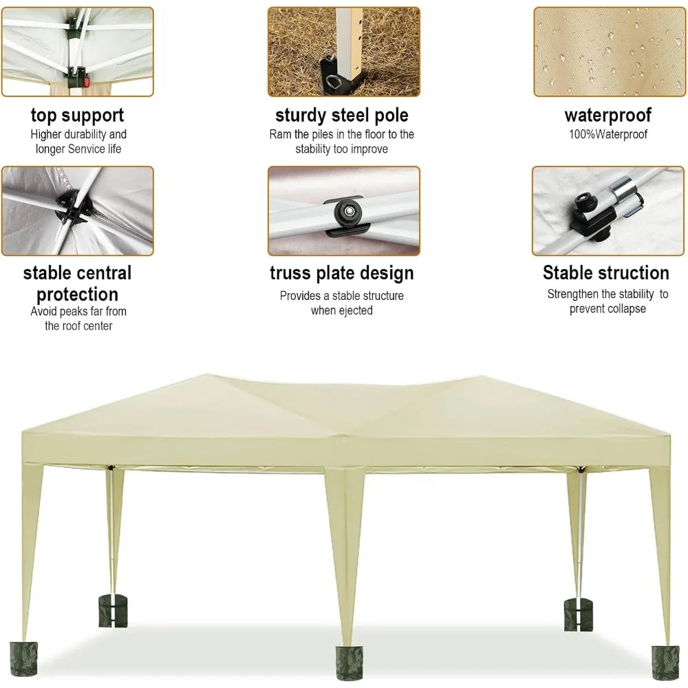 Pop Up Canopy Tent With Sidewalls Weatherproof UVProtection AllWeatherDurable Events
