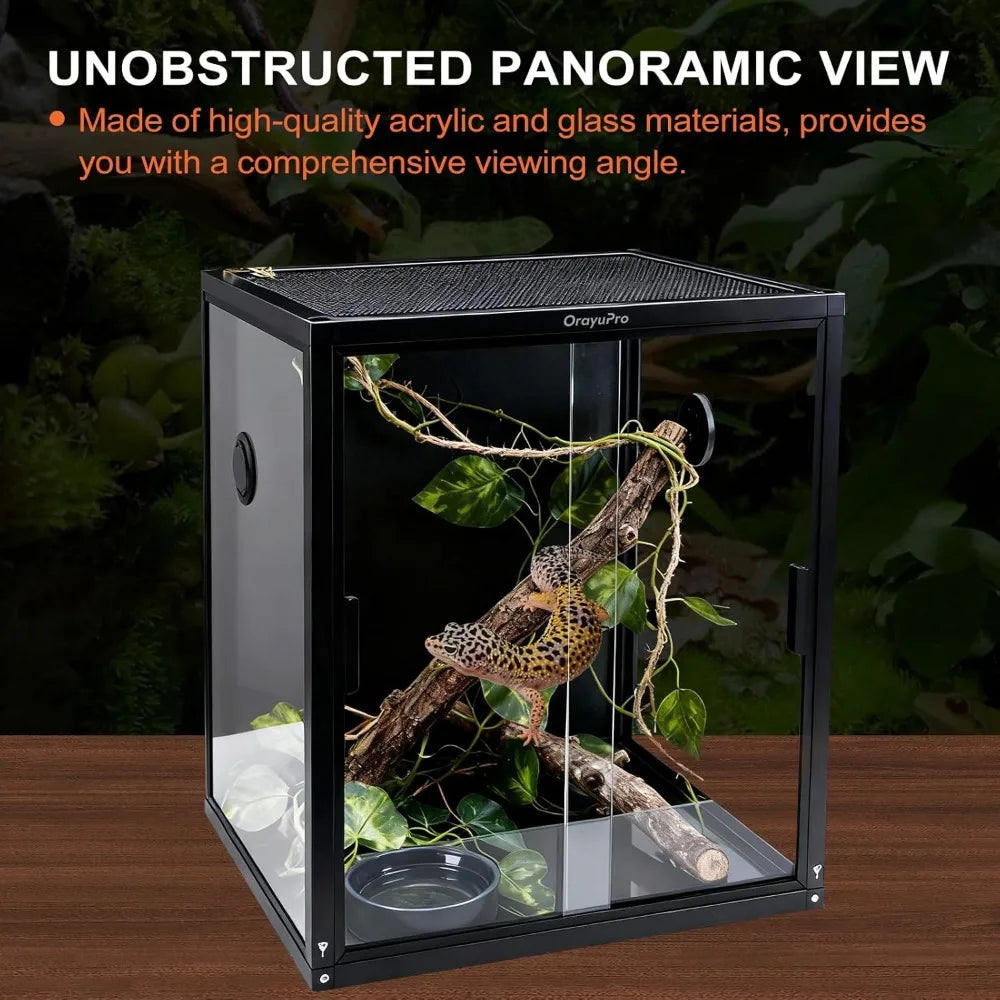 OrayuPro Arboreal Reptile Terrarium Habitat Enclosure For Geckos Amphibians Reptiles