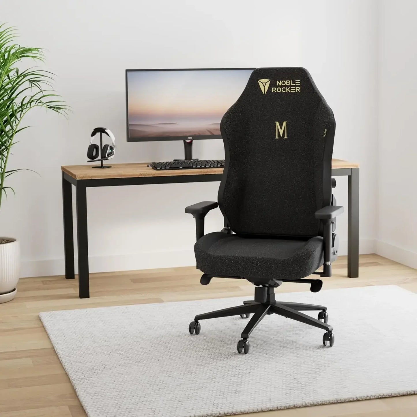 XMSJ Ergonomic PC Game Chair With Lumbar Support Headrest