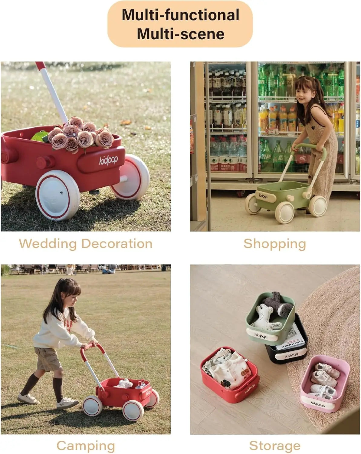 Baby Push Walker with Wheels Toddler Wagon for First Learner Baby Toys 6-12 Months, 1 Year Old Birthday Gifts, Indoors