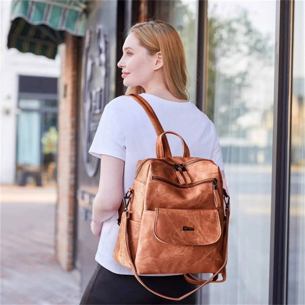 Guangdong Waterproof PU Leather Backpack Purse for Women