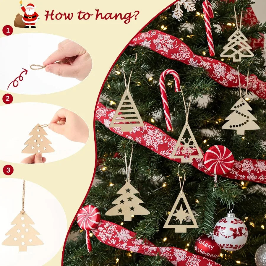NT NIETING Christmas Wooden Ornaments Set For DIY Gift Making