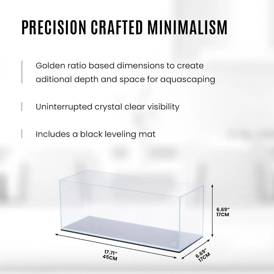 Hign-concerned UltraClear Rimless Fish Tank 3.4-Gallon Capacity Leveling Mat Included