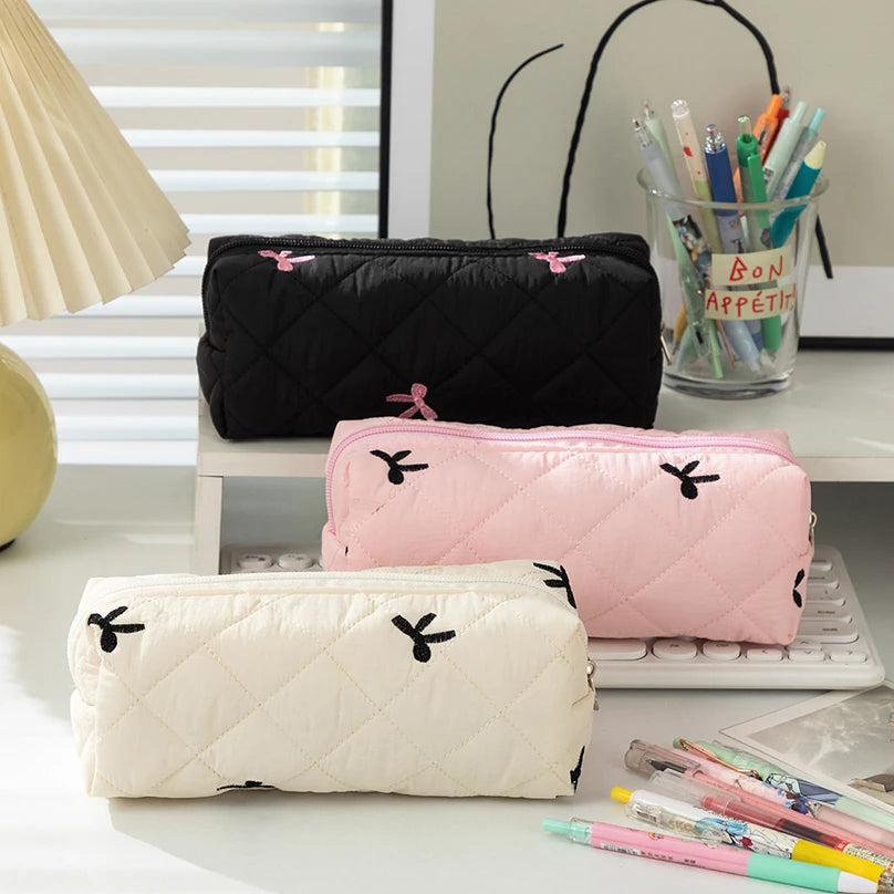 YOUQIWJH Bow Ribbon Pencil Case Back To School Girls Pouch