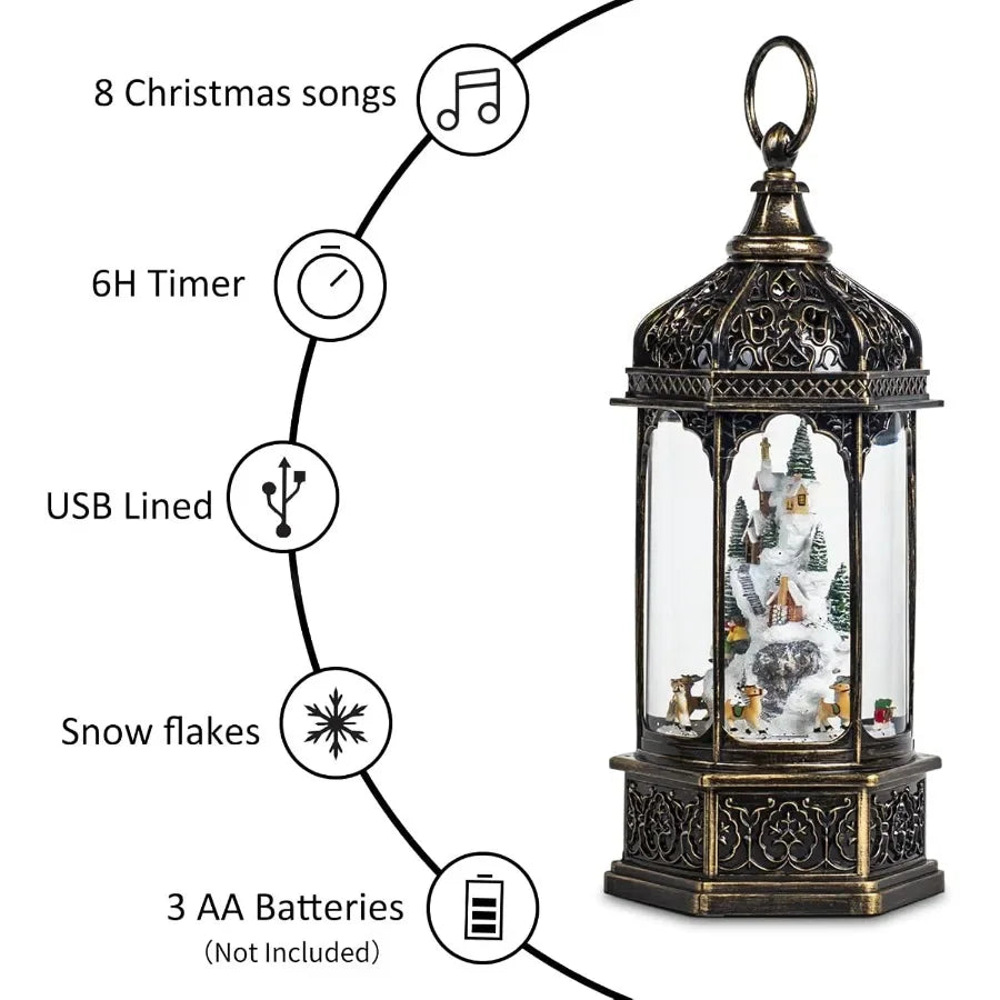 Christmas Musical Snow Globe With 8 Songs And 6H Timer
