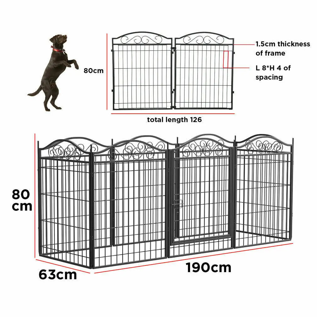 BINGOPAW IndustrialGrade WeatherResistant Heavy Duty Foldable Metal Dog Playpen IndoorOutdoor