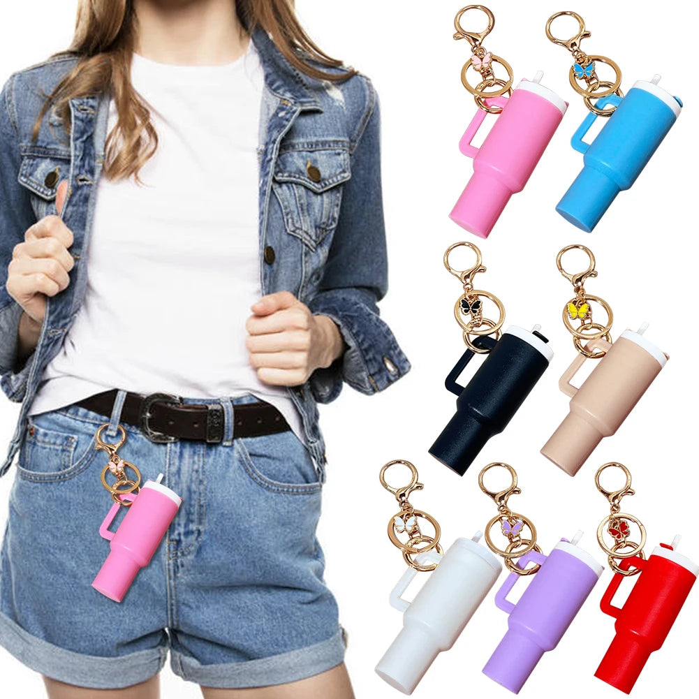 Button Carabiner Butterfly Lip Balm Keychain Tumbler Ring