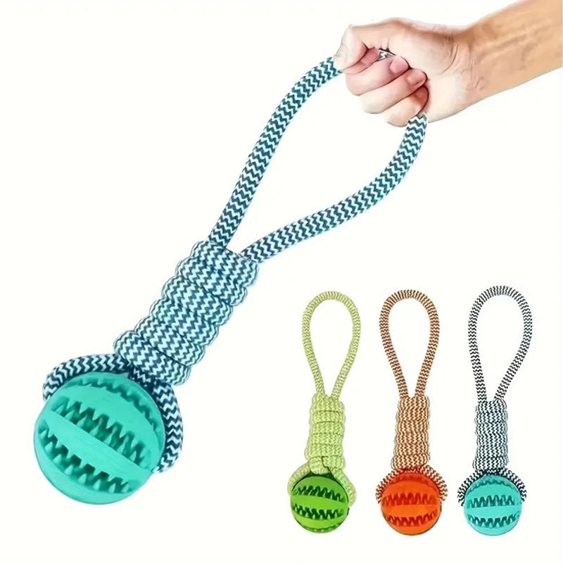 Hign-concerned Durable Braided Rope Dog Chew Toy Ball With Dental Cleaning And Treat Dispenser