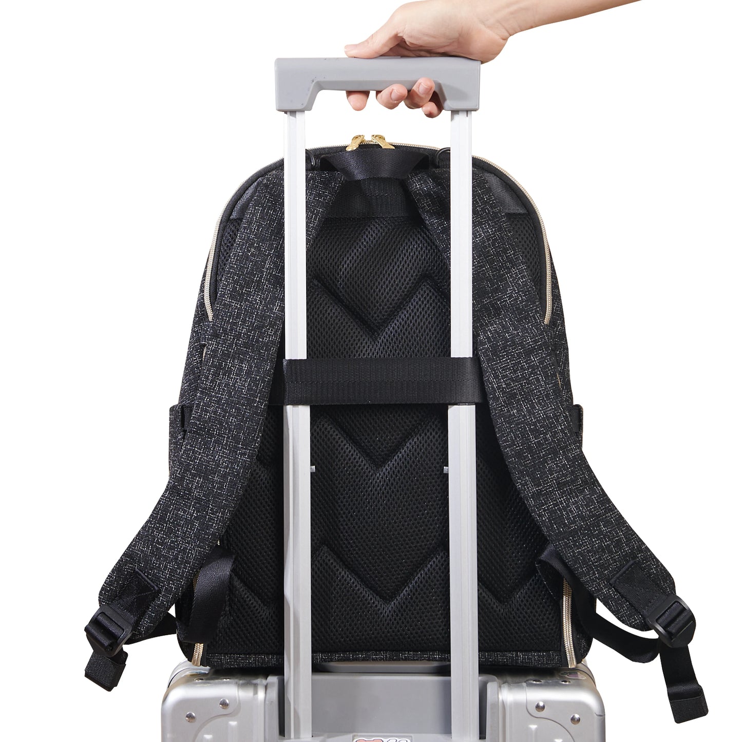 Sunveno Diaper Bag Backpack with Portable Changing Pad for Moms and Dads