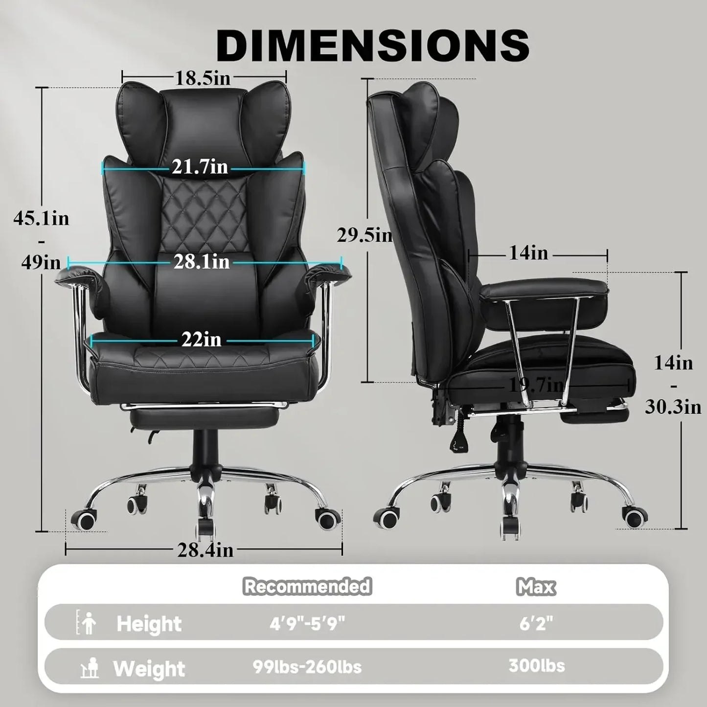 XMSJ Gaming Chair Ergonomic PU Leather Lumbar Support