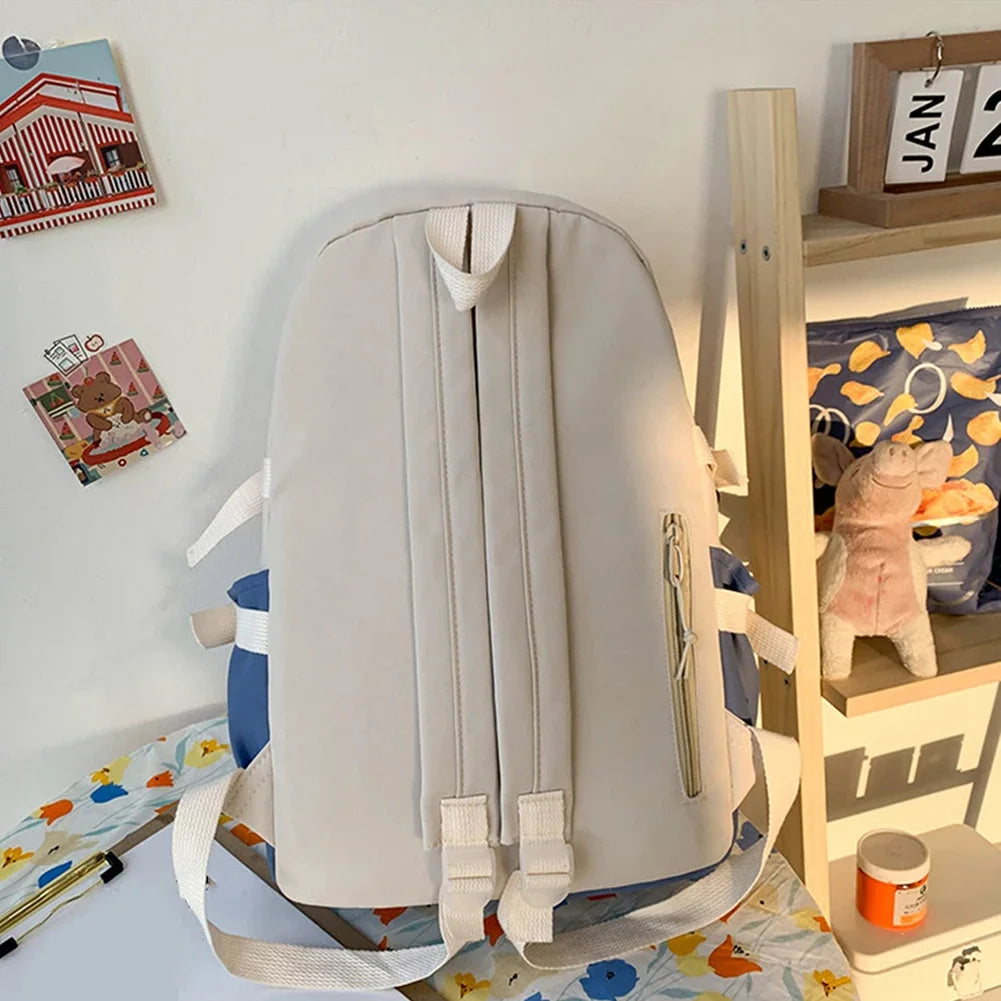 MOJOYCE Preppy Canvas Backpack For Students Everyday