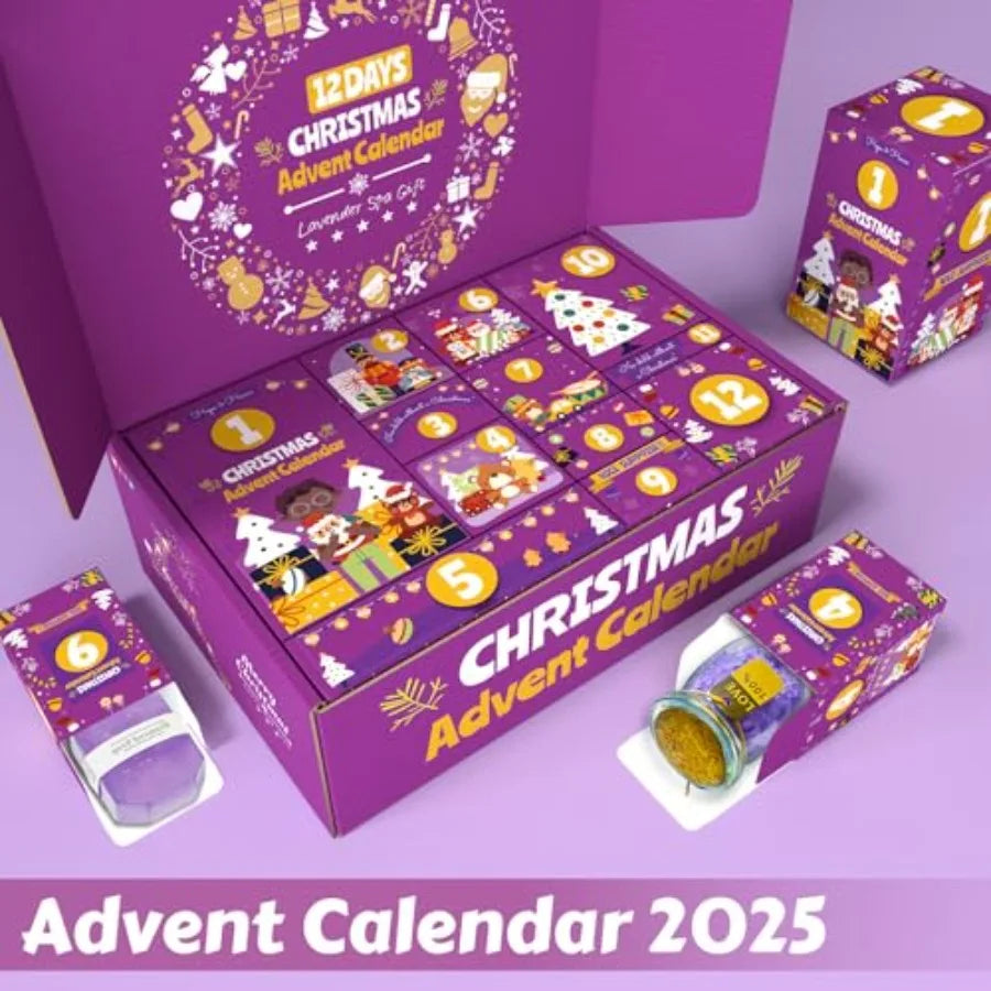 Advent Calendar 12 Days Christmas Lavender Spa Gifts Basket